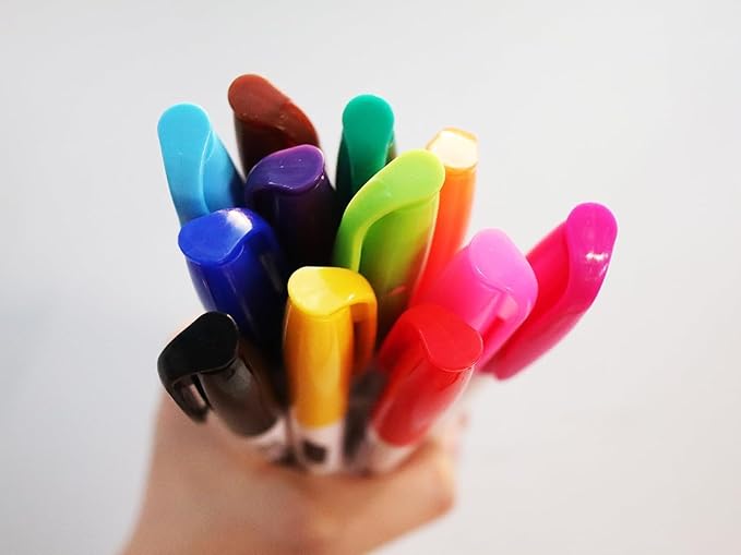 S & E TEACHER'S EDITION 24 Pcs Dry Erase Markers, 12 Assorted Colors with Low-Odor Ink, Fine Tips Whiteboard Markers, for School, Office, Home-DeskLoop Office