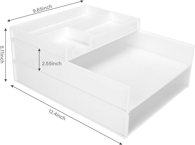 Stackable Letter Tray, 3 Pcs A4 Paper Tray, Desk Document File Organizer Set, Plastic Desk Paper Tray Organizer for A4 Paper Magazine, Receipts, Office Supplies,White-DeskLoop Office
