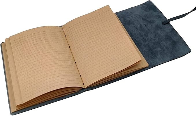 Blue Notebook Journal - Best Genuine Leather Journaling for write A5 Size Diary 6.2x8.5 Inch,Notepad For Man,Women,Vintage,Gifts,Work,Study,Personal,Dark Blue-DeskLoop Office