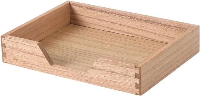 Wood Letter-Size Tray for Office Desktop Organizer - Wooden Front-Load Documents Tray for Mail, Paper, File, Magazine, Pen,Notebook Storage Paper Holder Trays Light(DGTU-LT)-DeskLoop Office