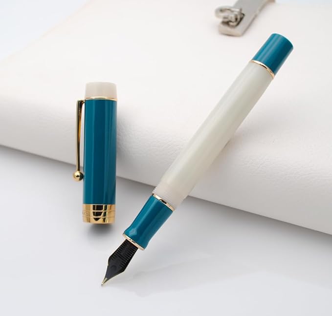 JINHAO 100 Fountain Pen with Ink Converter (Medium Nib 0.7mm, Dark Blue)-DeskLoop Office