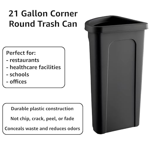 Recycling Bin, 21 Gallon Corner Round Trash Can, Crack-Resistant, Commercial Durable Garbage Can, Reinforced Bottom, Ideal for Home, Kitchen, Bar, Hotel, Restaurant, School-DeskLoop Office