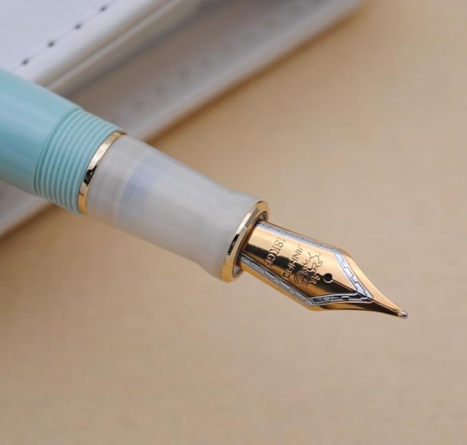 JINHAO 100 Fountain Pen with Ink Converter (Medium Nib 0.7mm, Light Green)-DeskLoop Office