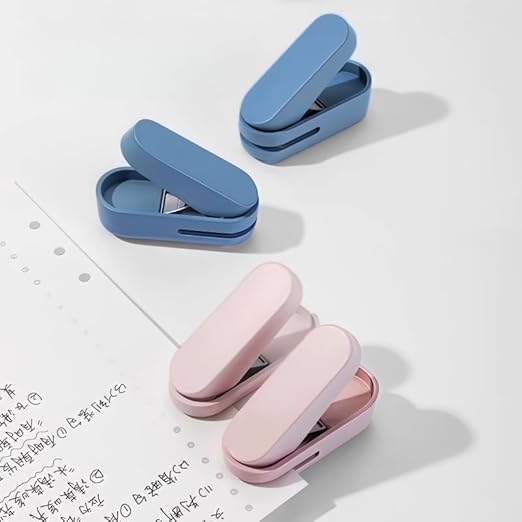 Magnoloran 2 Pack Single Hole Punch, 1/4 inch Mini Small Hole Puncher Heavy Duty Paper Hole Puncher Small Hole Punch One Hole Puncher for Crafts Paper Cards Tags Scrapbook-Blue&Pink-DeskLoop Office