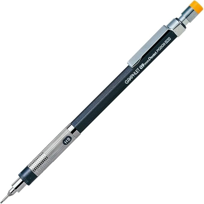 Graphlet Mechanical Drafting Pencil + Ain HB/B/2B leads, original Black slim pen case (0.9mm)-DeskLoop Office