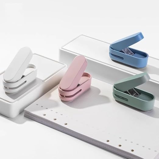 Knamoda Mini Small Hole Puncher Green Color, 10 Sheet Paper Hole Puncher Capacity Single Hole Puncher for Office Use Or Gift for Students (Green)-DeskLoop Office