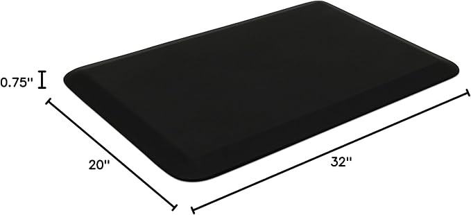GelPro NewLife Designer Comfort Ergo-Foam Anti-Fatigue Kitchen Floor Mat, 20"x32", Leather Grain Jet-DeskLoop Office