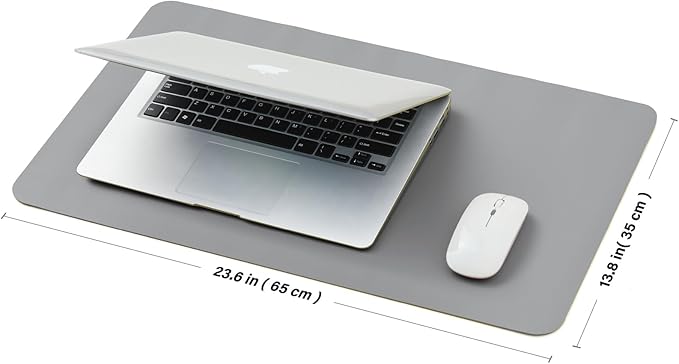 Cork Desk Mat - Small Dual-Sided Desk Pad for Office and Home - Desk Organization and Accessories - Ideal for Large Mouse Pad and Small Desk Mats on Top of Desks(Gray,23.6"x 13.8")-DeskLoop Office