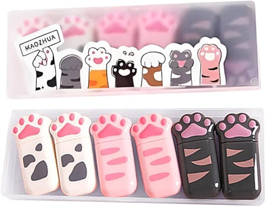 white Corrcetion Tape,6 Pack Mini Japan Corrcetion Tape Pen,with Easy to Use Kawaii Cat Paw Applicator,Cute Stationery Set Kawaii Birthday Gifts set for Back to School Supplies-DeskLoop Office