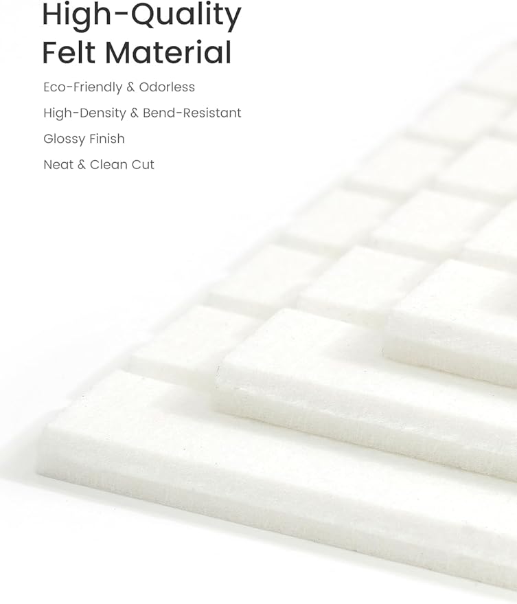 Bumusty Large Cork Board Alternative-36 x24 Felt Bulletin Board Tiles, with 30 Pushpins, 40 Adhesive Tabs, 6-Pack Slat Wall Paneling, Cork Boards for Office Push Pin Board Felt Board-Milky White-DeskLoop Office