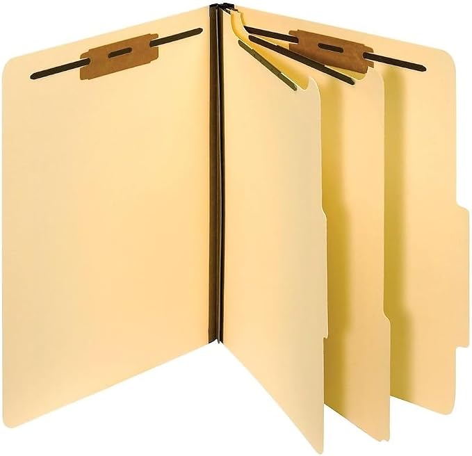 Pendaflex Manila Classification File Folders, 2 Dividers, 2/5 Tab Cut, Letter by TOPSProducts