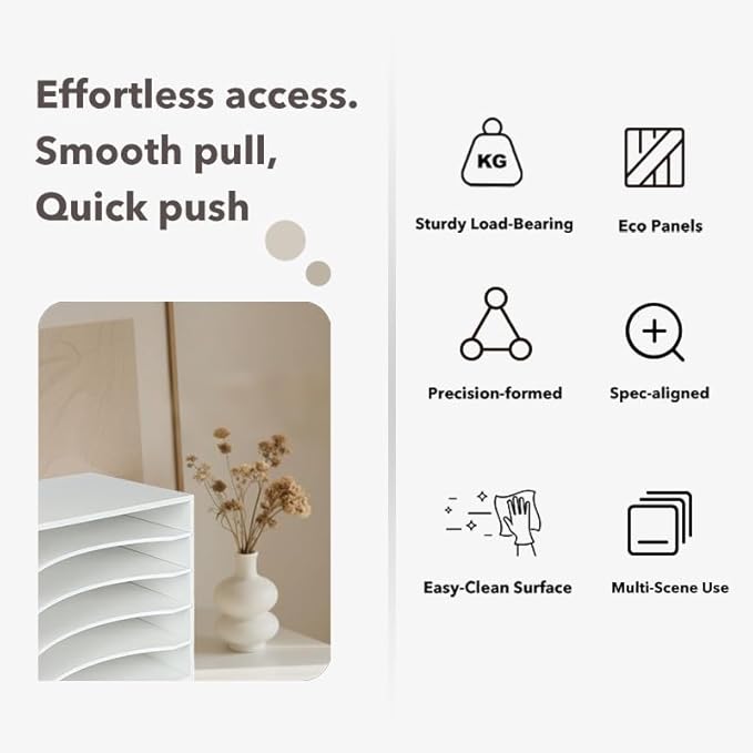 Paper Organzier Wood Desktop Organizer Storage Letter Tray File Sorter with Adjustable Shelves for Home Office-DeskLoop Office