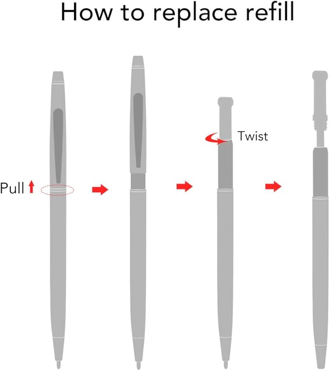 Unibene Slim Metallic Retractable Ballpoint Pens - Matte Black, Nice Gift for Business Office Students Teachers Wedding Christmas, Medium Point(1 mm) 6 Pack-Black ink-DeskLoop Office