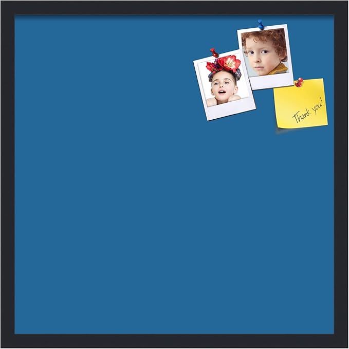 PinPix 22x22 Inch Cork Bulletin Board. This Decorative Framed Pin Board Comes with Navy Pastel Design and a Satin Black Frame. Ideal for Home Office Decor or Message Board (PinPix-1811)-DeskLoop Office