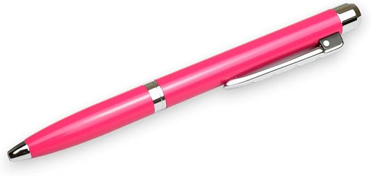 Model 28 Shortstock, Small Medium Tip Ballpoint Pen, Metal with Lacquer, Black Ink, 6 colors (Hot Pink)-DeskLoop Office