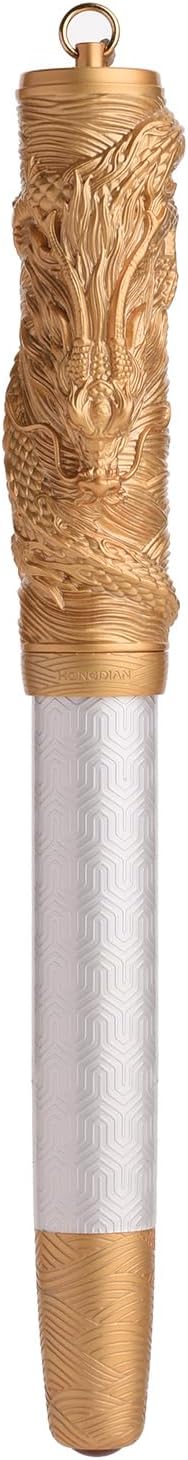 Hongdian A24 Fountain Pen Fine Nib, Snow White & Golden Dragon Stereoscopic Carving Cap Design-DeskLoop Office