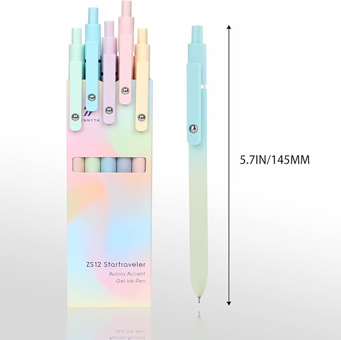 Ddaowanx Gel Pens, 10 Pcs 0.7mm Quick Dry Black Ink Pens Fine Point Smooth Writing Pens, Cute Office School Supplies Gifts for Women (10 Pcs Gradient-Black Ink)-DeskLoop Office