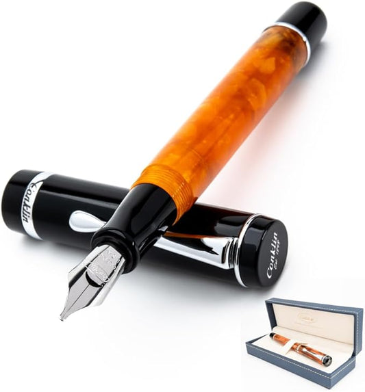 Conklin Duragraph Fountain Pen Orange Nights - Medium Nib, Elegant Writing Instrument with Vibrant Finish-DeskLoop Office