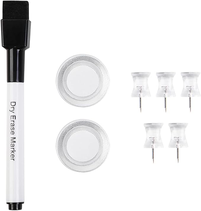 VUSIGN Monthly Calendar Whiteboard Dry Erase Cork Board Combo, 24" x 36" Planning Board, Silver Aluminium Frame-DeskLoop Office