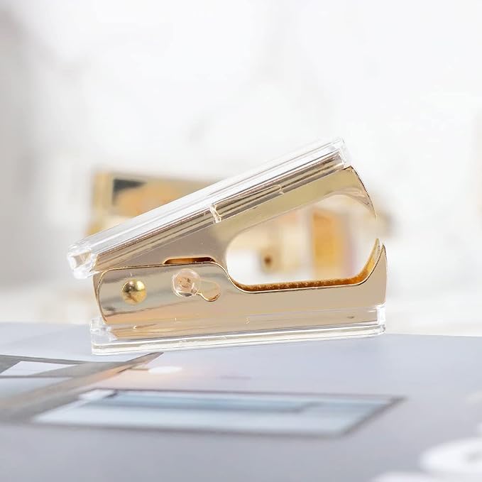 Gold Staple Remover Cute Clear Staples Remover Acrylic Body Steel Jaws Staple - Image 7