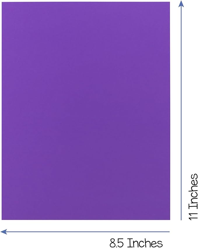 Hygloss Purple Bright Colored Cardstock - 8.5x11-Inch, 90 Sheets, 65 lb/ 176 gsm, Fade-Resistant, Acid-Free Color Card Stock Paper-DeskLoop Office