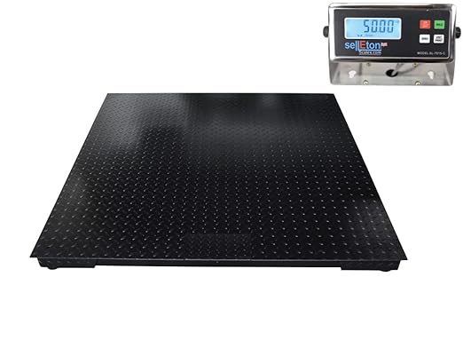SellEton SL-5x5-20K Heavy-Duty, Industrial Floor Scale, Metal Indicator with Platform Scale (60" x 60", 20.000 lbs x 2 lb)-DeskLoop Office