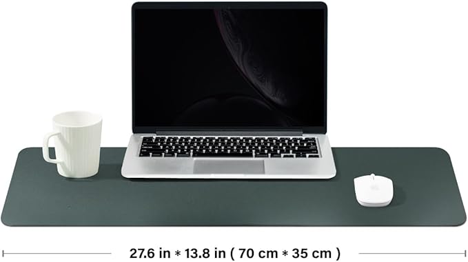 Cork Desk Mat - Dual-Sided Desk Pad for Office and Home - Desk Organization and Accessories - Ideal for Large Mouse Pad and Desk Mats on Top of Desks(Dark Green,27.6"x 13.8")-DeskLoop Office