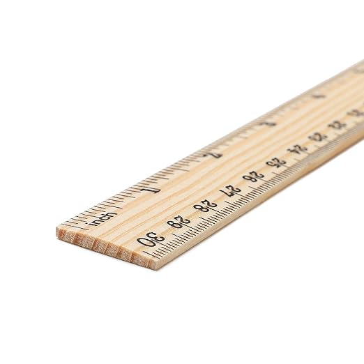 60 Pack Wooden Ruler 12 Inch Rulers Bulk Wood Measuring Ruler Office Ruler 2 Scale-DeskLoop Office