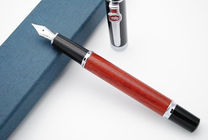 JINHAO 8802 Fountain Pen F Nib (Wooden Barrel)-DeskLoop Office