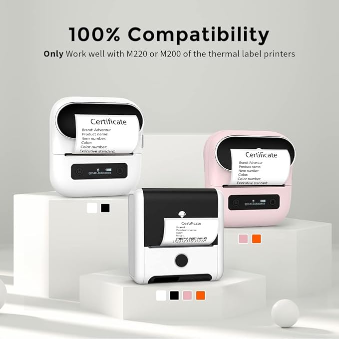 Phomemo 3 Roll 2.36"x 1.57" Thermal Sticker Label, 180 Labels/Roll Compatible with M220, M250, M260,M200, M221 Printer, Strong Permanent Adhesive, for Customer Mailer, Address, Business Letter-DeskLoop Office