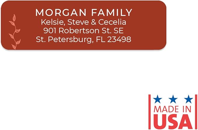 Botanical Flowers Rolled Address Labels/Roll of 500 Alternating Earth Tone Floral Illustrations Personalized Address Labels/Designer Return Address Stickers in Elegant Plastic Dispenser-DeskLoop Office