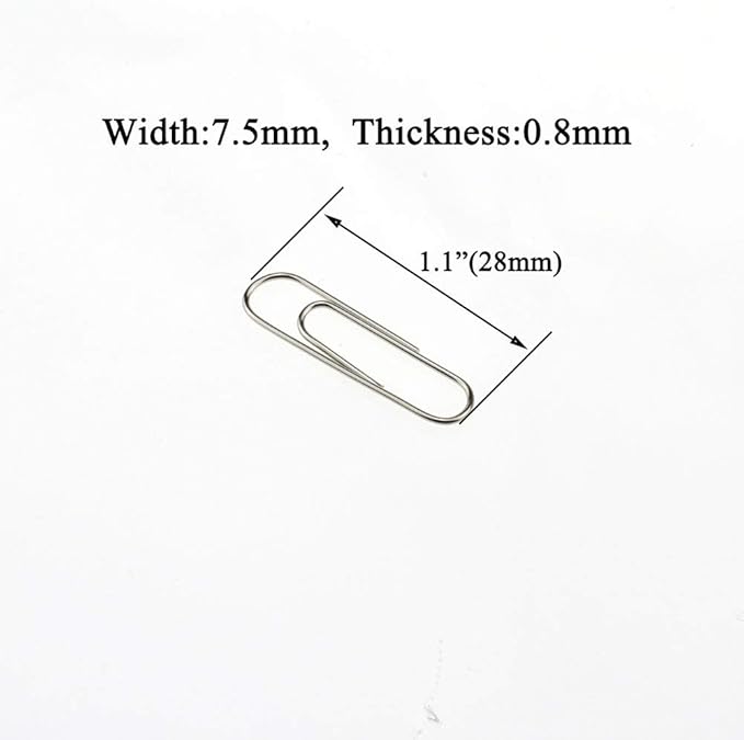 HAHIYO Paper Clips Sturdy 1.1”(28mm) Length 470 Pack Paperclips Heavy Duty Tight Grip Rust Proof Reusable Metal Bright Silver for Home Office School