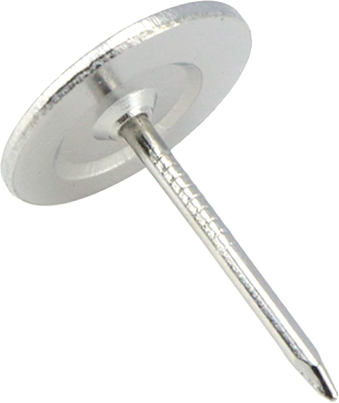 100Pcs Flat Head Upholstery Tacks Home Furniture Decor Tacks Upholstery Nails Flat Push Pins Flat Thumb Tacks Silver (16mmx20mm)-DeskLoop Office