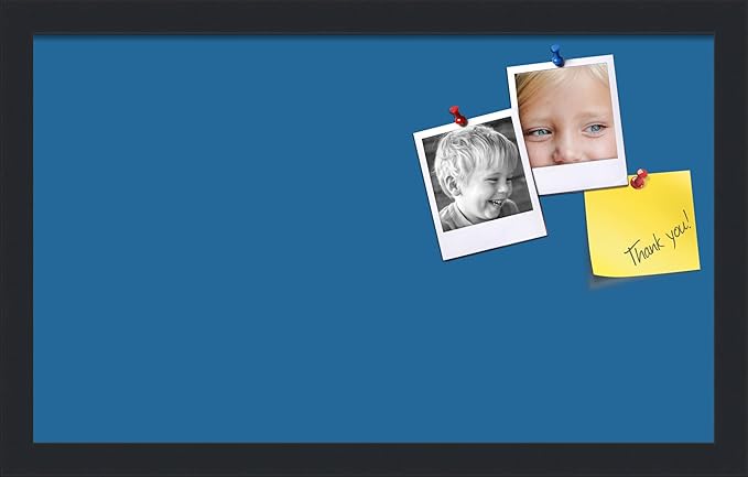 PinPix 20x12 Inch Cork Bulletin Board. This Decorative Framed Pin Board Comes with Navy Pastel Design and a Satin Black Frame. Ideal for Home Office Decor or Message Board (PinPix-1811)-DeskLoop Office