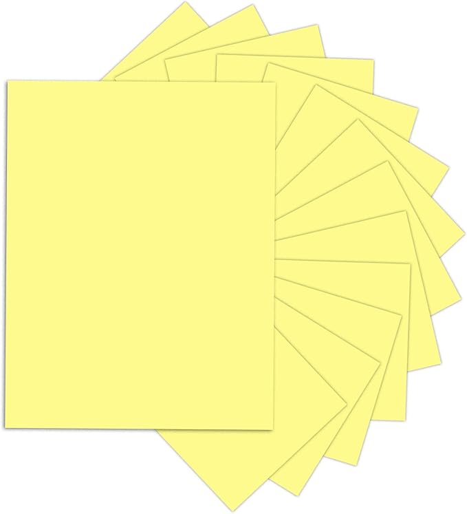 24 Sheets Yellow Cardstock 8.5 x 11 Thick Paper, Goefun 80lb Card Stock Printer Paper for Invitations, Menus, Wedding, DIY Cards-DeskLoop Office
