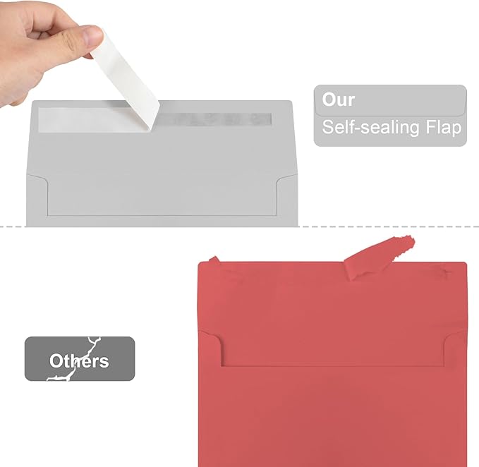 50 Packs 5x7 Dark Gray Envelope, Gray Envelopes 5x7, Dark Gray Invitation Envelope, Envelopes Self Seal for Weddings, Invitations, Photos, Greeting Cards, Mailing (Light grey)-DeskLoop Office