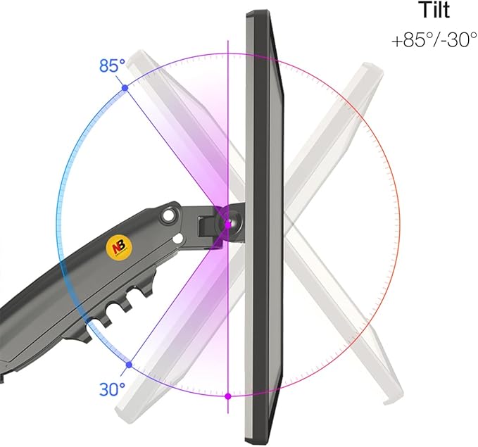 NB North Bayou Monitor Desk Mount Long Arm for Monitors Within 4.4 to 19.8lbs Ultra Wide Full Motion Swivel Height Adjustable Monitor Stand H100-DeskLoop Office