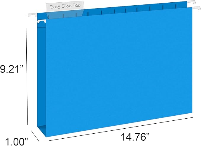 HERKKA Extra Capacity Legal Size Hanging File Folders, 30 Pack Reinforced Legal Size Hanging Folders with Heavy Duty 1 Inch Expansion, Designed for Bulky Files, Medical Charts, Assorted Colors-DeskLoop Office