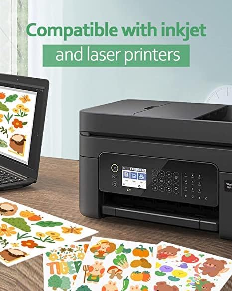 Gwybkq Glossy Printable Vinyl Sticker Paper for Inkjet Printer 150 Sheets 8.5"x11" Adhesive White Labels Decal Papers-DeskLoop Office