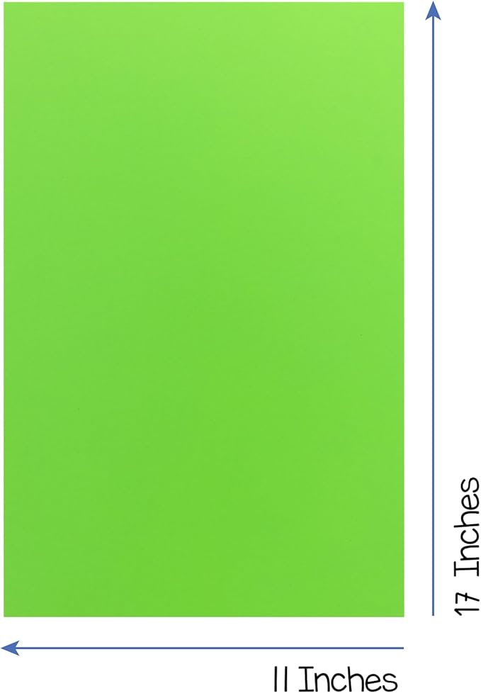 Hygloss Light Green Bright Colored Cardstock - 11x17-Inch, 50 Sheets, 65 lb/ 176 gsm, Fade-Resistant, Acid-Free Color Card Stock Paper-DeskLoop Office