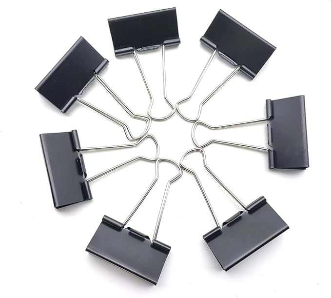 100 Pack Medium Binder Clips, Standard 32mm/1.25 in Binder, Durable Medium Black Binder Clips Bulk, Office Binder Supplies, Paper Binders, Metal Binders for Filing, Office, School, Home-DeskLoop Office