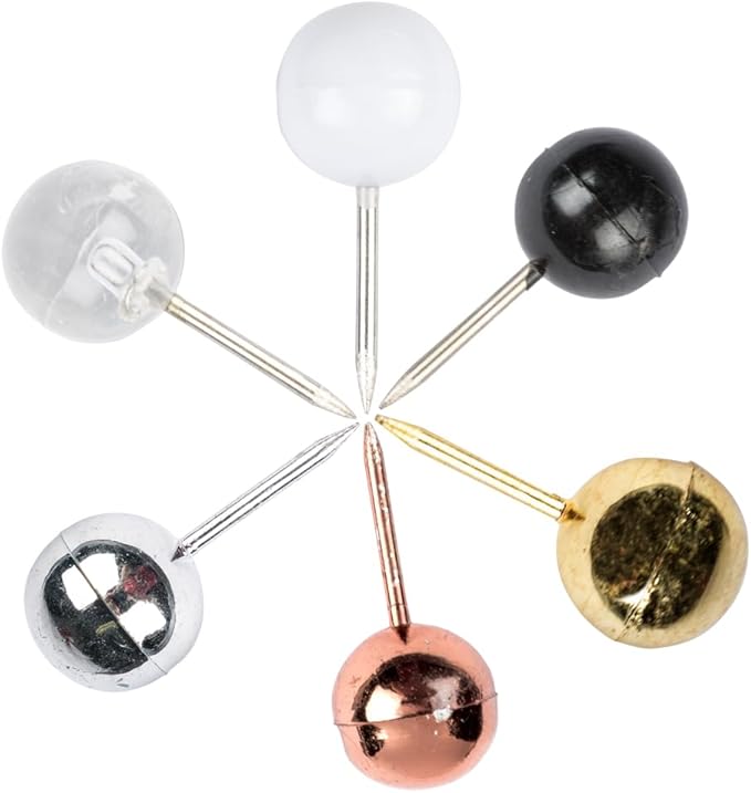 JAM PAPER Colorful Push Pins - Round Head Map Thumb Tacks - Assorted Business Colors - 600/Pack-DeskLoop Office