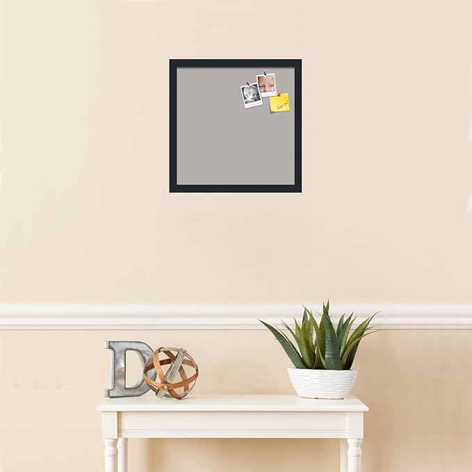 PinPix 15x15 Inch Cork Bulletin Board. This Decorative Framed Pin Board Comes with Dark Stone Design and a Satin Black Frame. Ideal for Home Office Decor or Message Board (PinPix-1808)-DeskLoop Office