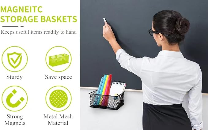 Neudeco Magnetic Locker Organizer and Accessories,Wire Mesh Magnetic Storage - Image 8