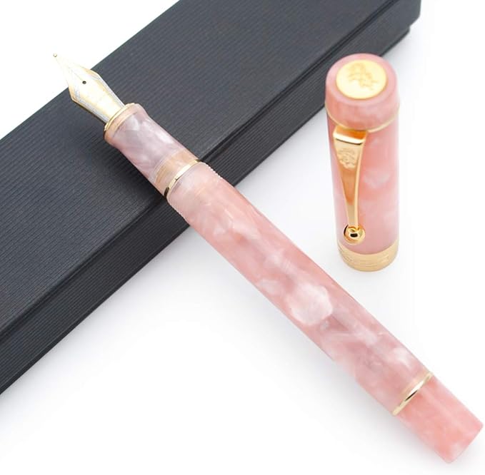 JINHAO 100 Fountain Pen with Ink Converter (Medium Nib 0.7mm, Sakura Pink)-DeskLoop Office
