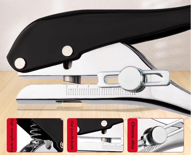 Single Hole Punch Heavy Duty Hole Puncher Single Handheld Paper Punch Small Hole Puncher One Hole Punch for Crafts Paper Cards Tags Scrapbook Plastic Cardboard-3/8 inch-10mm,Black-DeskLoop Office