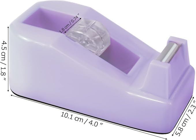 1Pcs Desktop Tape Dispenser Adhesive Roll Holder with Weighted Nonskid Base, Purple (Tape not Included)-DeskLoop Office