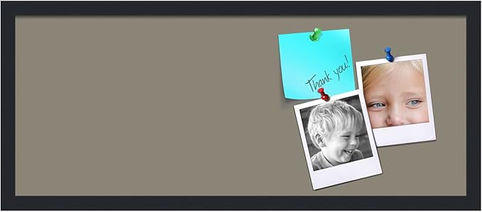 PinPix 30x12 Inch Cork Bulletin Board. This Decorative Framed Pin Board Comes with Pewter Design and a Satin Black Frame. Ideal for Home Office Decor or Message Board (PinPix-1812)-DeskLoop Office