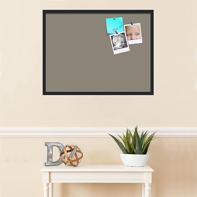 PinPix 32x24 Inch Cork Bulletin Board. This Decorative Framed Pin Board Comes with Pewter Design and a Satin Black Frame. Ideal for Home Office Decor or Message Board (PinPix-1812)-DeskLoop Office