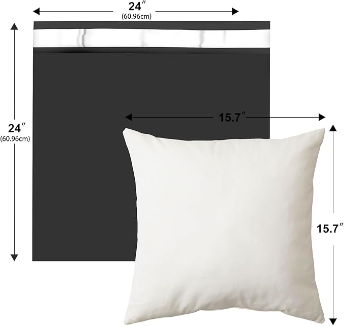 Large Poly Mailers 24x24 Inch 50 Pcs, Extra Large Shipping Bags for Clothing with Self-Sealing Tear-Resistant, Waterproof Poly Bags, Mailing Envelopes for Small Business (Black)-DeskLoop Office